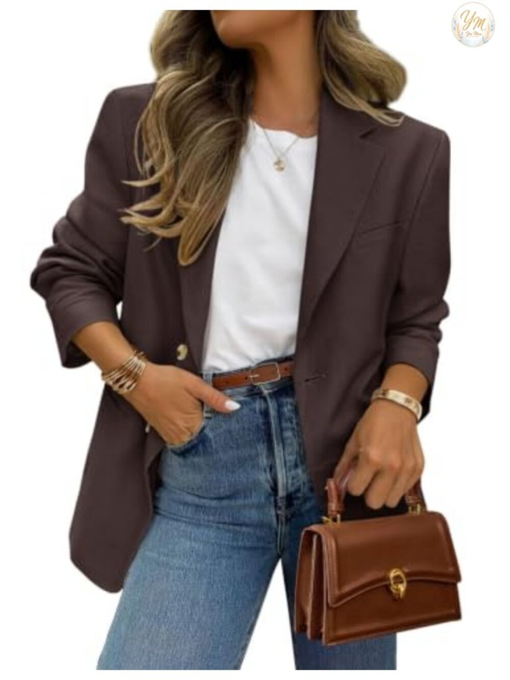 Women's Open Front Blazer Notch Lapel Long Sleeve Business Casual Fitted Work